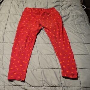LuLaRoe Red and Orange Heart Leggings